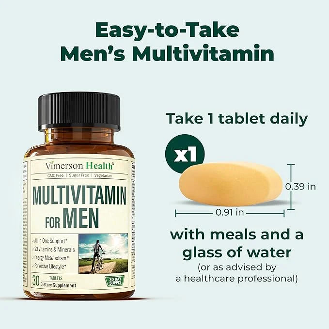 Multivitamin for Men - Daily Mens Multivitamins & Multiminerals with Vitamin A, C, D, E, B12, Zinc & Iron. Essential Vitam...