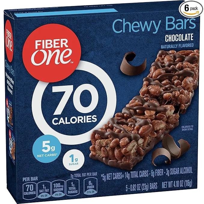 Fiber One 70 Calorie Chocolate Bars, 5 Bars (Pack of 6) - Product Image