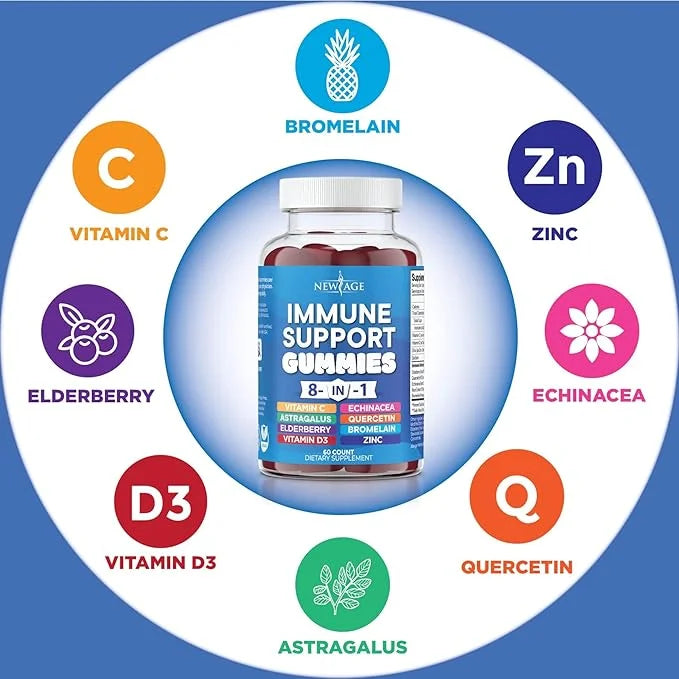 8 in 1 Immune Support Booster 50mg, Vitamin 5000 IU, B6, Echinacea (8 in 1 Gummies 1))