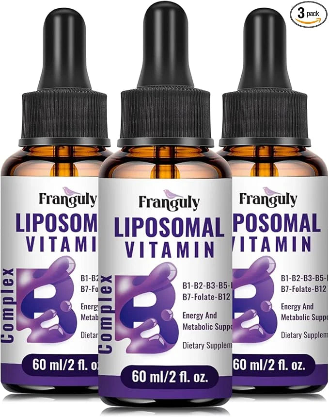 Liposomal Vitamin B Complex Liquid Sublingual B12,B1, B2, B2, B3, B3, B5, B5, B6,Folate,Biotin B6,Folate,Biotin for Suppor...