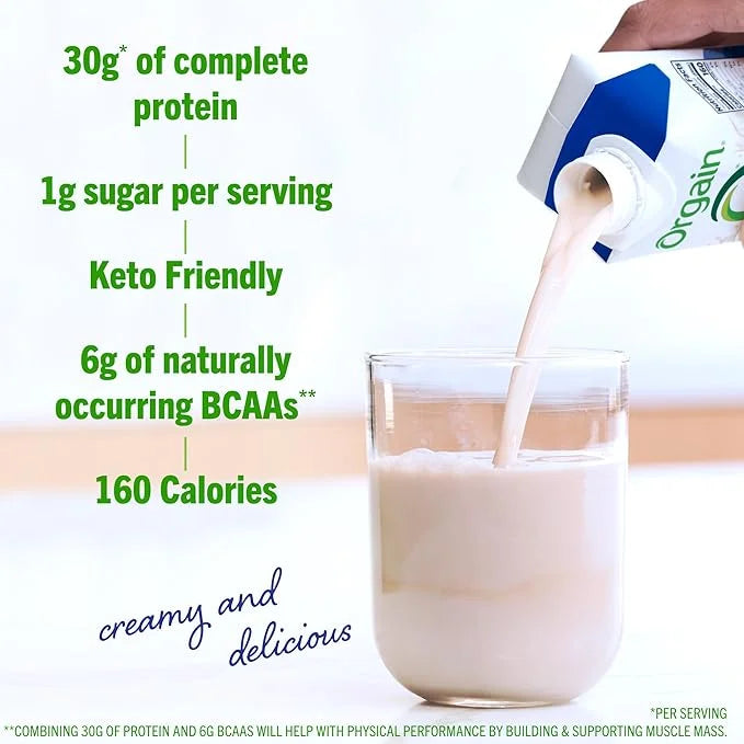 Orgain 30g High Protein Shake, Dairy Isolate Milk Protein, Vanilla Bean, 6g BCAAs, 1g Sugar Per Serving, Meal Replacement,...