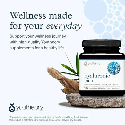 Youtheory Hyaluronic Acid Advanced Formula - Joint Support Supplement with Boswellia Extract* - Skin Health Supplement - D...