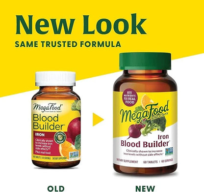 MegaFood Blood Builder - Iron Supplement Clinically Shown to Increase Iron Levels Without Side Effects - Iron Supplement f...