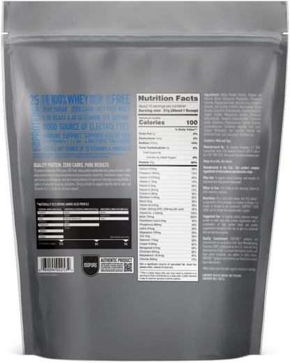 Isopure Zero Carb 100% Pure Whey Isolate Protein Powder, Lactose Free, Gluten Free, With Vitamins, Creamy Vanilla, 25g Pro...