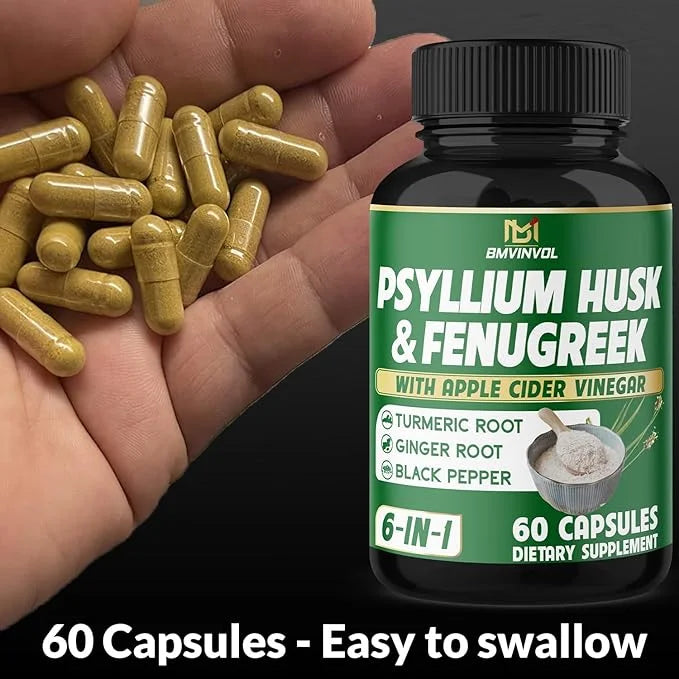 BMVINVOL Psyllium Husk Fiber Supplement t 60 Capsules