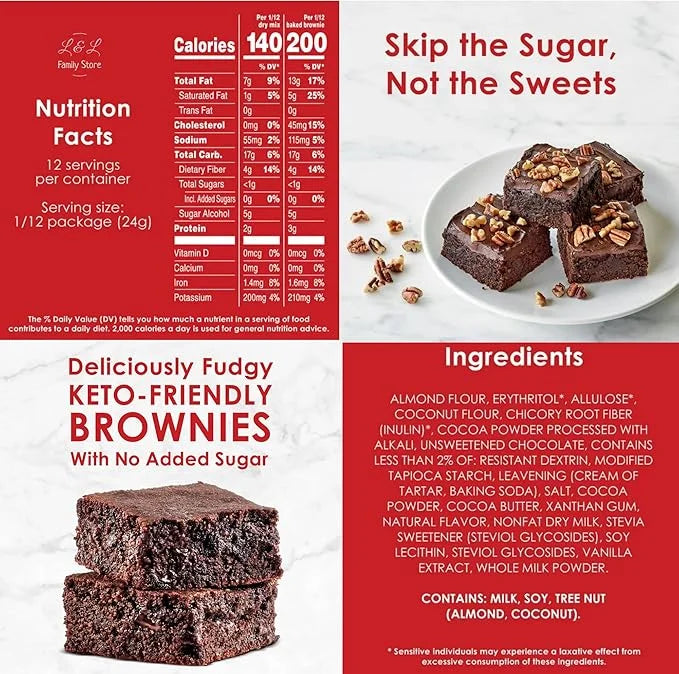 3 PCS Duncan Hines Keto Friendly Chewy Fudge Brownie Baking Mix | Low Sugar Gluten Free Baking Mixes | Bundled with Bonus ...