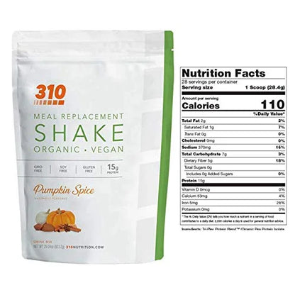 310 Nutrition - Vegan Organic Plant Powder and Meal Replacement Shake - Gluten, Dairy, and Soy Free - Keto and Paleo Frien...