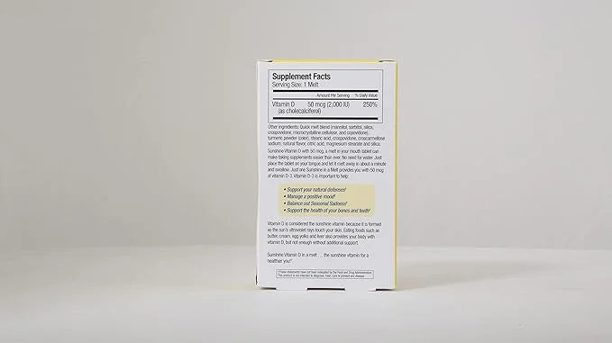 Sunshine Vitamin D 2,000 IU Quick 60 Servings