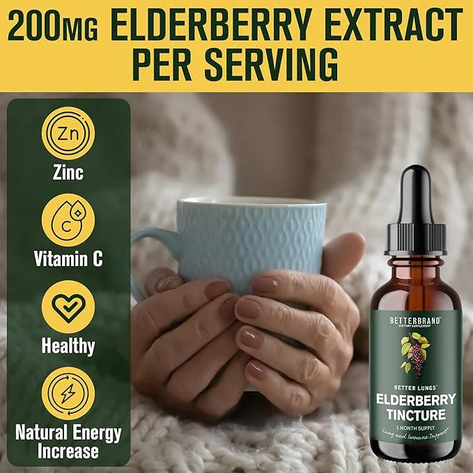 Betterbrand BetterLungs Elderberry Tincture Dietary Supplement (30 Day)