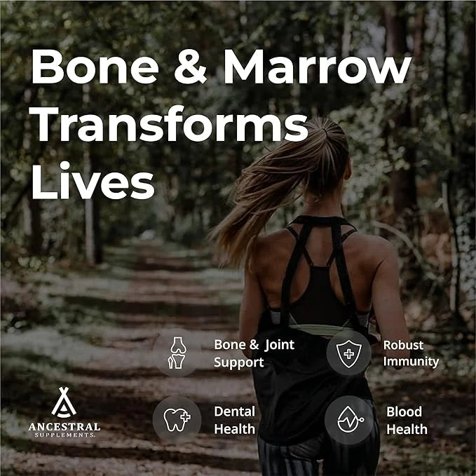 Ancestral Supplements Grass Fed Beef Bone and Marrow Supplement, 3000mg, Skin, Oral Health, and Joint Support Supplement, ...