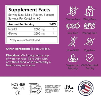 Zahler Inositol & Glycine Supplement Powder - Mood & Nervous System Support Supplements for Women - Hormone Balance & Heal...