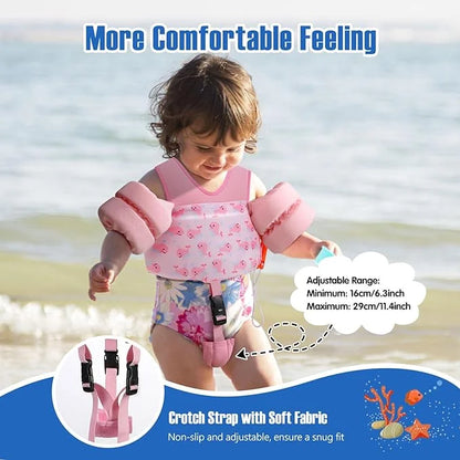 Moko Toddler Swim Vest for Kids, 20-50 lbs/22-66 lbs Clearance Swim Arm Band Cartoon Swimming Wings Pool Float Vests Sleev...