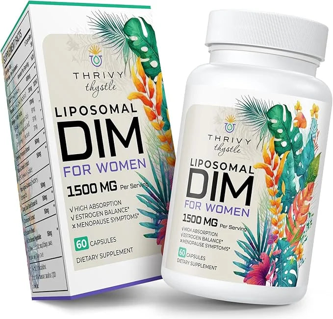 Liposomal DIM Supplement - 1500 mg Women DIM Supplement - Estrogen Supplements Contain Vitamin E, Evening Primrose, Black ...