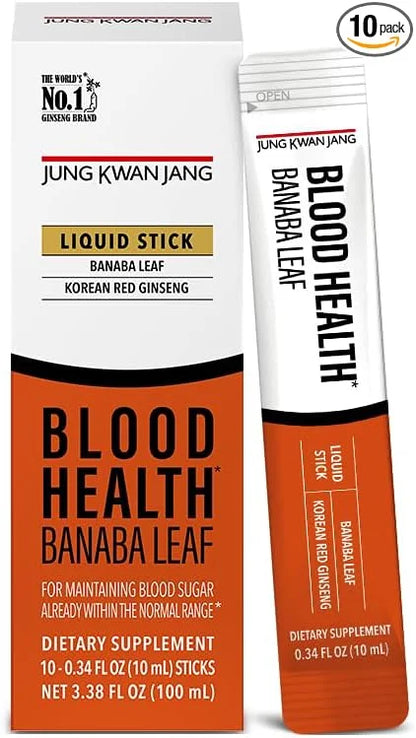 JungKwanJang Blood Health Banaba Leaf Extract (100mg), Carob 10 Count