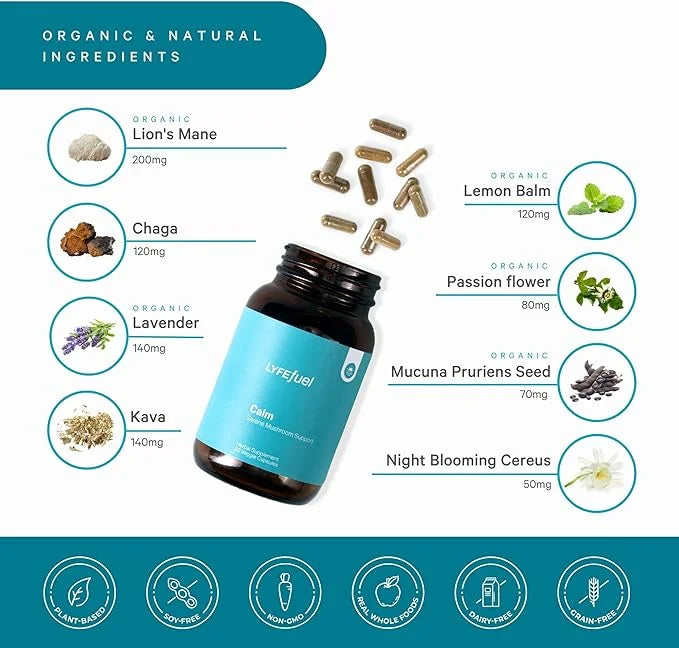 LyfeFuel Adaptogen Blend for Relaxation & 60 Vegan