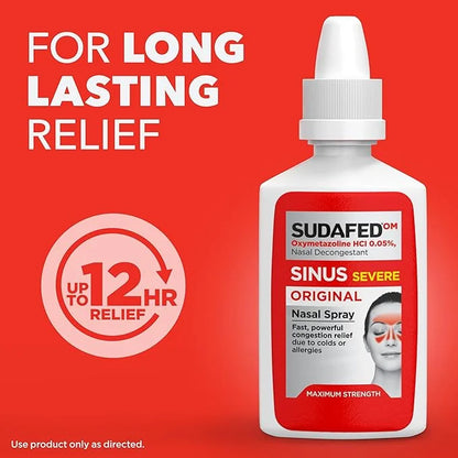 Sudafed Sinus Severe Original Nasal Spray, 12 Hour .05% Nose 1 fl.