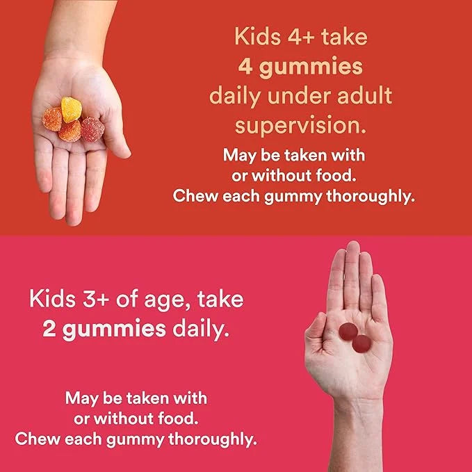 SmartyPants Kids Multivitamin Gummies and Probiotic 3 Fish D3, C, B12, B6, B6, Digestive (30 Day