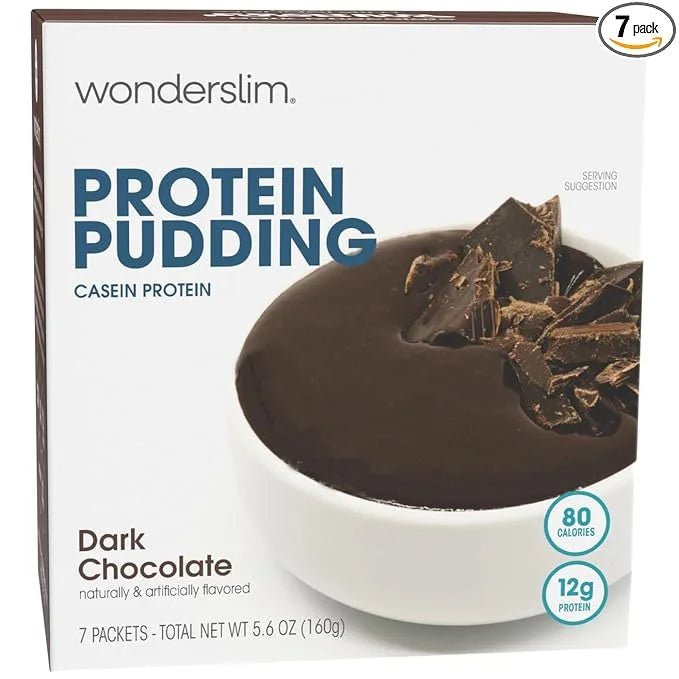 WonderSlim Protein Pudding, Dark Chocolate, Gluten Free, Low Carb (7ct) - Product Image