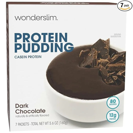 WonderSlim Protein Pudding, Dark Chocolate, Gluten Free, Low Carb (7ct) - Product Image