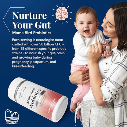Best Nest Wellness Mama Bird Probiotics 50 Billion 30 Capsules