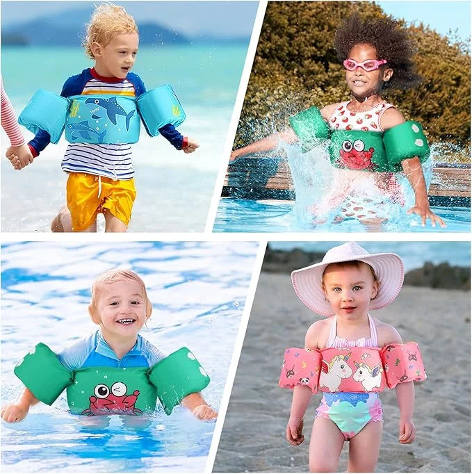 Moko Toddler Swim Vest for Kids, 20-50 lbs/22-66 lbs Clearance Swim Arm Band Cartoon Swimming Wings Pool Float Vests Sleev...