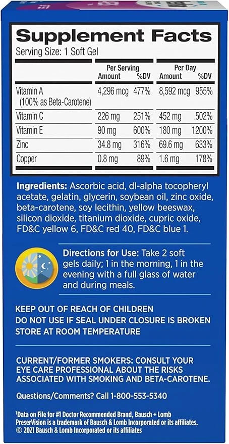 PreserVision Eye Vitamin & Mineral Supplement, 120 Count 1) Packaging