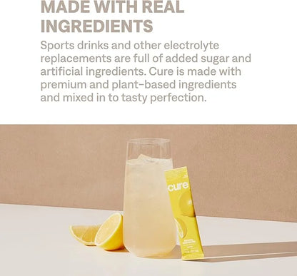 Cure Hydrating Plant Based Electrolyte Mix | Powder for Dehydration Relief | Made with Coconut Water | Non-GMO | No Added ...