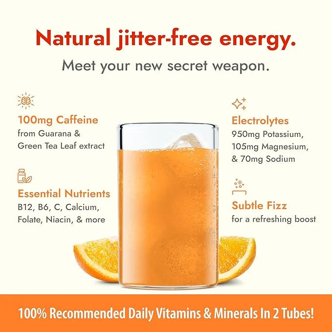 Zipfizz Daily Energy Drink Powder, Orange Soda, 20 Pack | 3-in-1 Sustained Energy, Rapid Hydration, and Essential Vitamins...