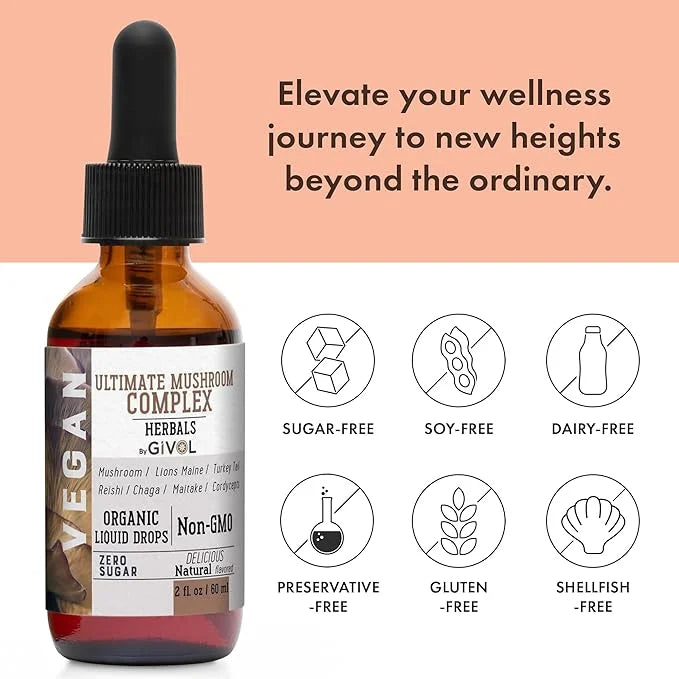 Ultimate Immune Mushroom Complex Liquid Drops: 60 Days