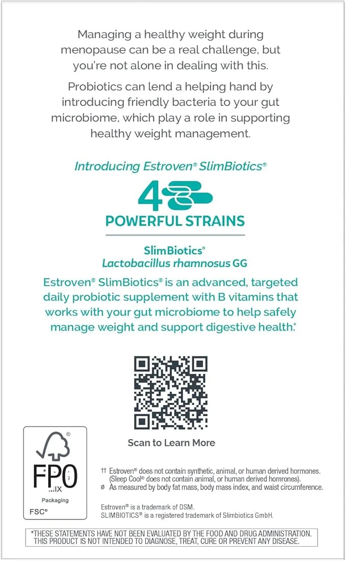 Estroven SlimBiotics, Weight Management Menopause Supplements 30 Capsules,
