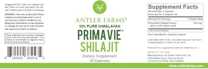 Antler Farms - 100% Pure PrimaVie 60 Capsules, 250mg – 50% Fluvic