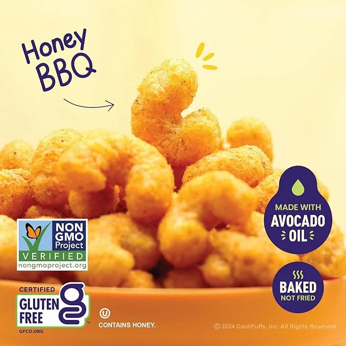 CauliPuffs Classic Variety Pack (Non-Vegan Box of 15, 0.75oz bags) - 5 bags each Honey BBQ, White Cheddar, Habanero Ranch ...