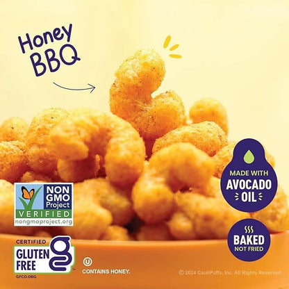 CauliPuffs Classic Variety Pack (Non-Vegan Box of 15, 0.75oz bags) - 5 bags each Honey BBQ, White Cheddar, Habanero Ranch ...