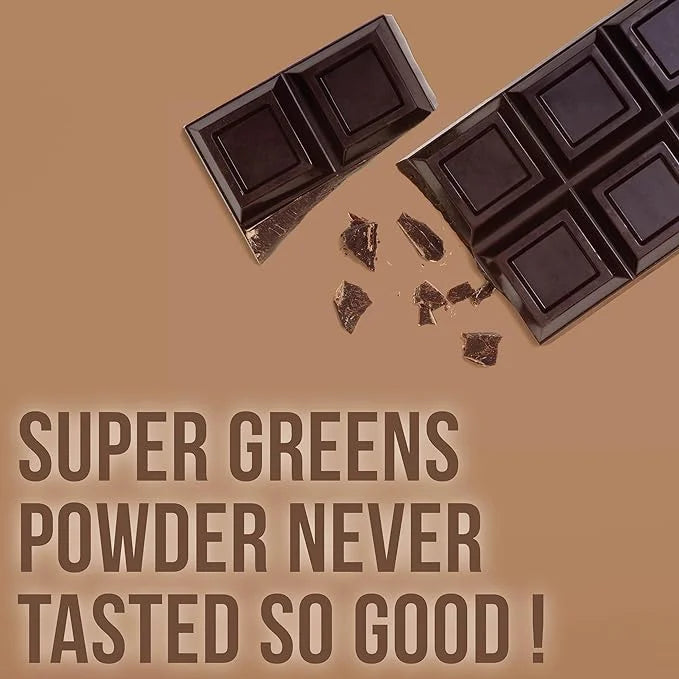 COUNTRY FARMS Super Greens Chocolate Flavor, 50 Organic Super Foods, USDA Organic Drink Mix (Wheat Grass, Spirulina, Chlor...