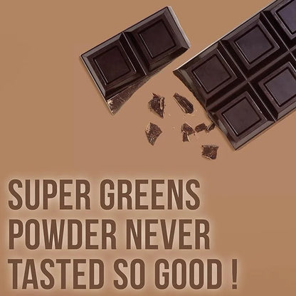 COUNTRY FARMS Super Greens Chocolate Flavor, 50 Organic Super Foods, USDA Organic Drink Mix (Wheat Grass, Spirulina, Chlor...