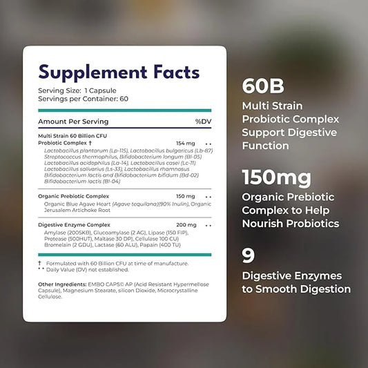 Digestive Enzymes with probiotics and organic prebiotics