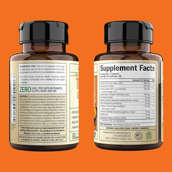 Turmeric & Glucosamine Chondroitin Joint Support 60 Capsules