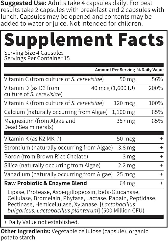 Garden of Life Raw Calcium Supplement K2, Vitamin D3 and 60 Capsules