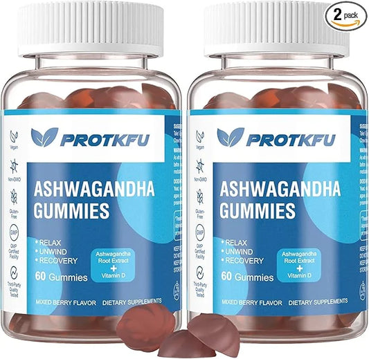 2 Pack Ashwagandha Gummies & Vitamin