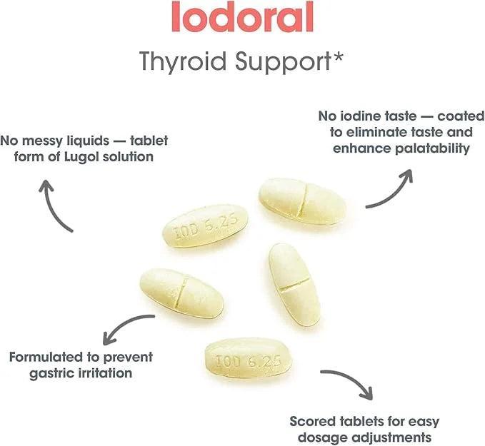 Optimox Iodoral 6.25 mg - Iodine Supplements for Thyroid Support, Potassium Iodide Tablets, Lugol Solution, Daily Vitamins...