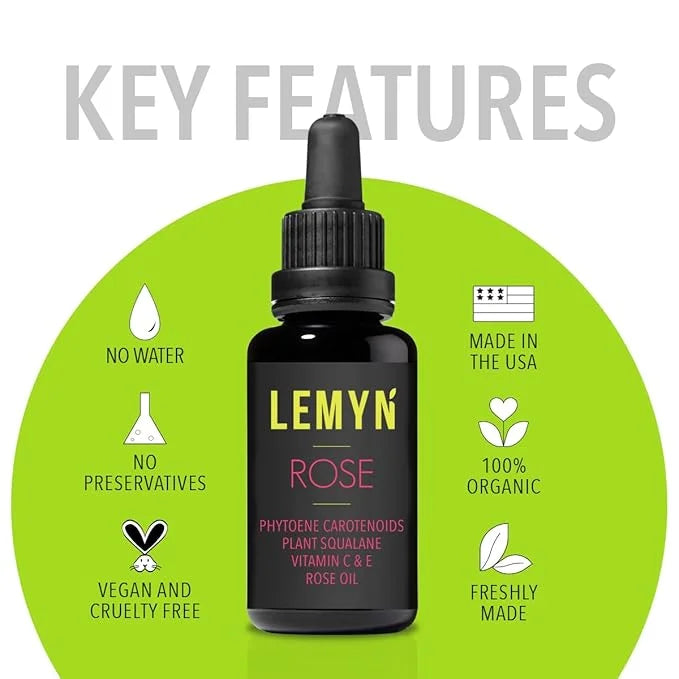 Squalane + Vitamin C Rose Oil | Enhanced with Carotenoids and Vitamin E | Freshly Made Face Oil | Hydrate & Firm | Small-B...