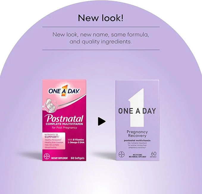 ONE A DAY Postnatal Complete Multivitamin Omega-3 DHA, 60 Count