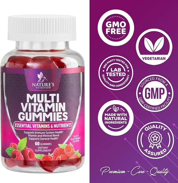 Multivitamin Gummies, Extra Strength Daily Multi B6, B12, B12, Zinc 60 Gummies