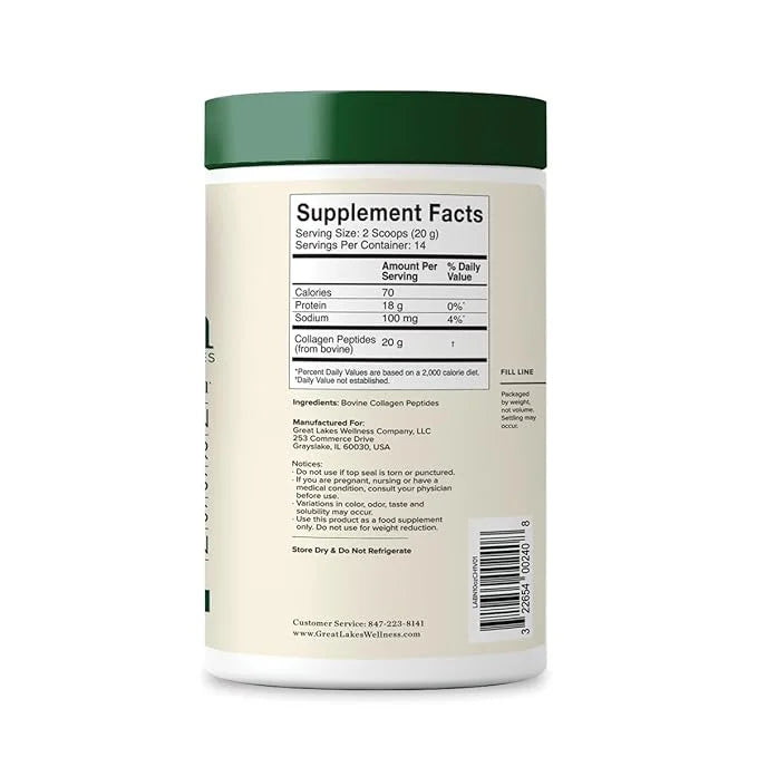 Great Lakes Wellness Collagen Peptides Powder 10 oz
