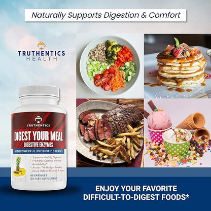 Digestive Enzymes Plus Probiotics with Bromelain, 60 Capsules