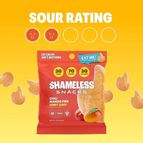 Shameless Snacks - Healthy Low Calorie Snacks, Low Carb Keto Gummies (Gluten Free Candy) - 6 Pack Chili Mango Fire - Produ...
