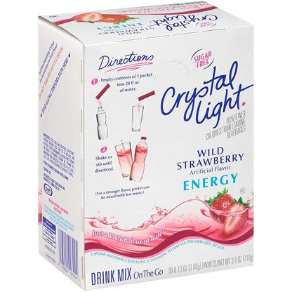 Crystal Light Energy Strawberry On-The-Go Powdered Drink Mix 30 Count - Product Image