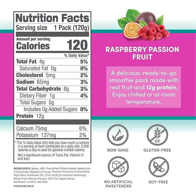 Designer Wellness Protein Smoothie, Real Fruit, 12g Protein, Low Carb, Zero Added Sugar, Gluten-Free, Non-GMO, No Artifici...