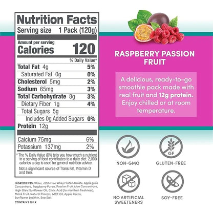 Designer Wellness Protein Smoothie, Real Fruit, 12g Protein, Low Carb, Zero Added Sugar, Gluten-Free, Non-GMO, No Artifici...