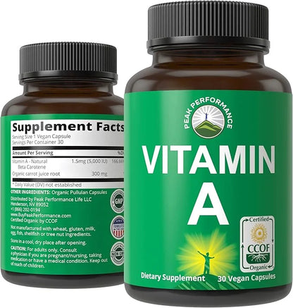 Peak Performance Certified Organic Vitamin A 5000 IU